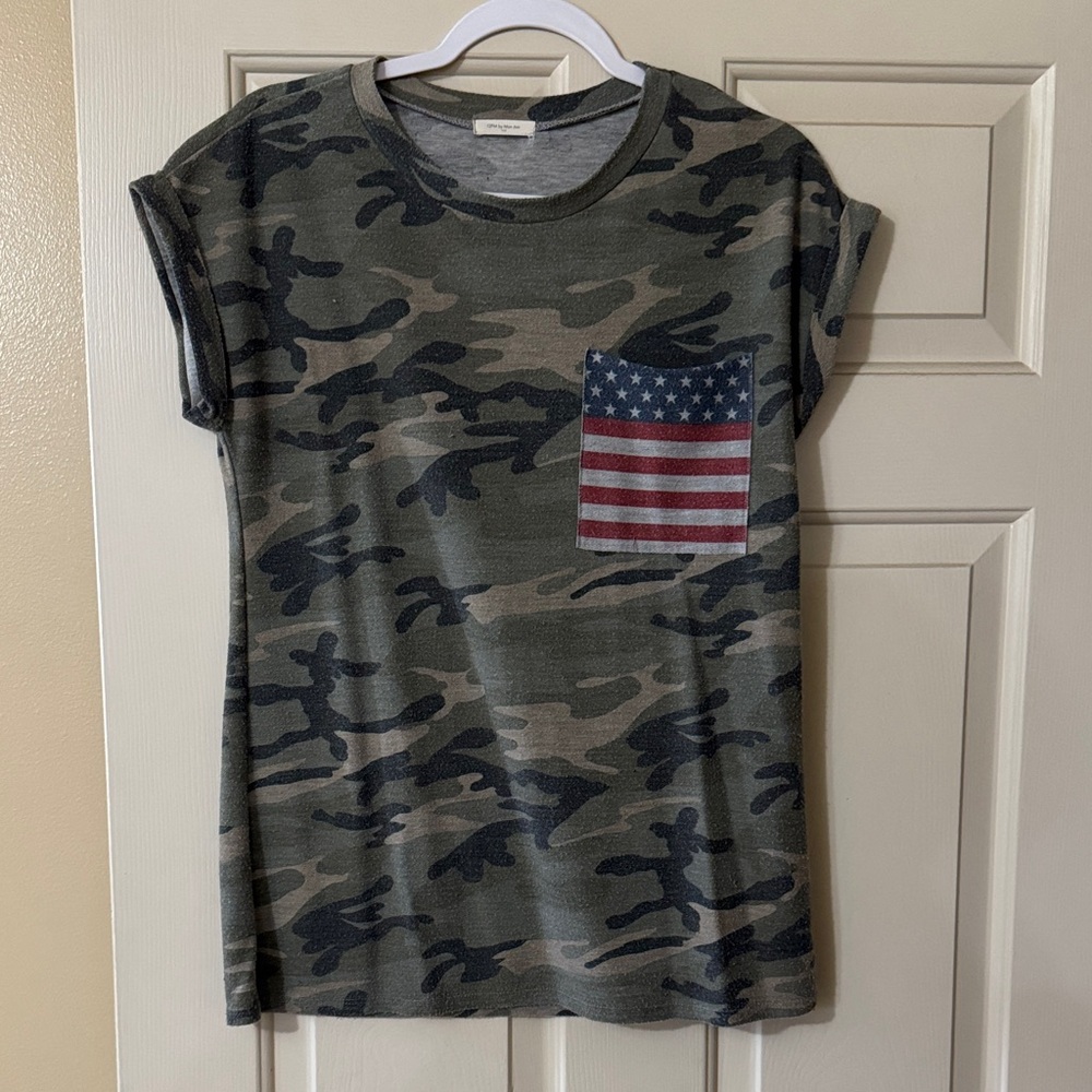 12 PM By Mon Ami Gray Camo T-Shirt